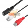 ADAPTADOR DE AUDIO 2 RCA H A 3.5 PLUG H, 20 CMS.