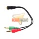 SPLITTER STEREO 3.5 MM 2 MACHO A 1 HEMBRA. AUDIFONO Y MICROFONO