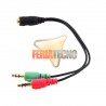 SPLITTER STEREO 3.5 MM 2 MACHO A 1 HEMBRA. AUDIFONO Y MICROFONO