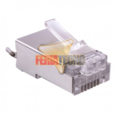 CONECTOR RJ45 CAT6 FTP, METALICO CON TIERRA 10 UNI.