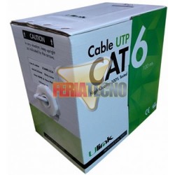 CABLE UTP CAT6 100 MTS, 23 AWG, CCA PVC. GRIS