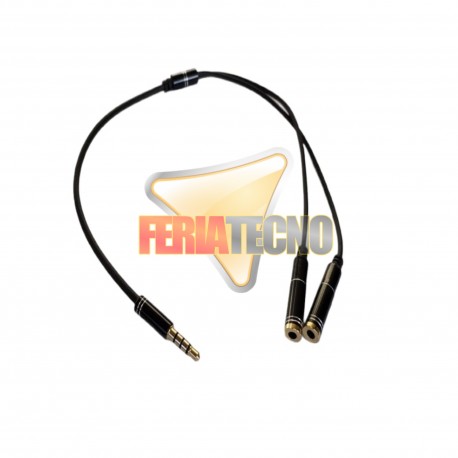 SPLITTER STEREO 3.5MM PLUG 2 SALIDAS, 23CM