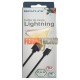 CABLE USB PARA IPHONE 5 / 6, IPOD, IPAD. NEGRO. 1 METRO. RC-129I