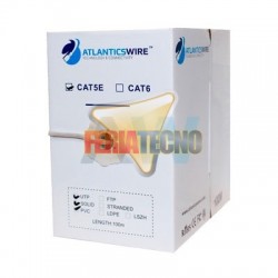 CABLE UTP CAT5E 100 MTS, 24 AWG, CCA PVC. GRIS. ATLANTICSWIRE