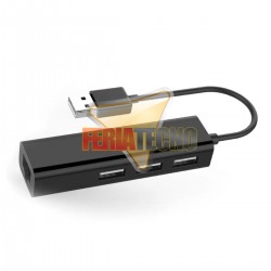 ADAPTADOR USB 2.0 A RJ45 (LAN) CON 3 PUERTOS USB HUB