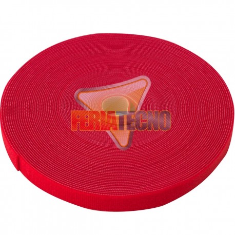 VELCRO DOBLE FAZ 20 MTS X 2CM ANCHO. ROJO. AMARRA CABLES