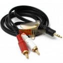 CABLE DE AUDIO 3.5 A 2 RCA DE 3 MTS. 