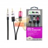 CABLE DE AUDIO 3.5 A 2 RCA DE 1,8 MTS. PREMIUM