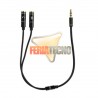 SPLITTER STEREO 3.5MM MACHO A 2 HEMBRA AUDIFONO Y MICROFONO.