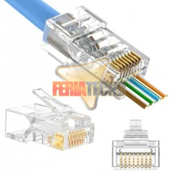 CONECTOR RJ45 CAT6 PASS THRU 100 UNI.