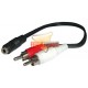 ADAPTADOR DE AUDIO 2 RCA M A 3.5 PLUG H, 23 CMS.