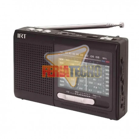 RADIO CON BLUETOOTH Y LINTERNA, RECARGABLE Y A PILAS. 9 BANDAS