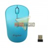 MOUSE OPTICO INALAMBRICO CELESTE USB, FUJITEL.