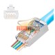 CONECTOR RJ45 CAT6 FTP METALICO, PASS THRU 100 UNI.