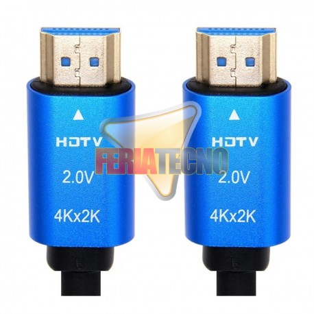 CABLE HDMI 2.0 4K 1.5 MTS. M/M, CONEC. BAÑO ORO. PREMIUM