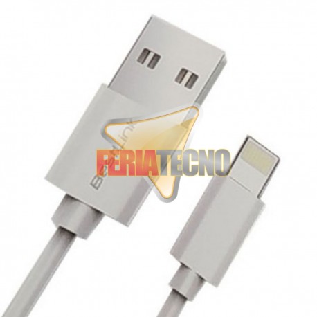 CABLE USB PARA IPHONE 5 / 6, IPOD, IPAD. BLANCO. 2 METROS.