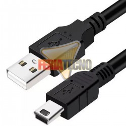 CABLE USB 2.0 A MINI USB 5 PINES, 0,5 MTS.