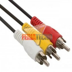 CABLE 3 RCA A 3 RCA 10 MTS. CONECTOR BAÑO ORO