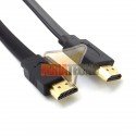 CABLE HDMI 3 MTS. M/M, V. 1.4, PLANO, CONEC. BAÑO ORO