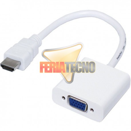  CONVERSOR DE VIDEO HDMI A VGA + AUDIO, BLANCO.