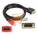 CABLE HDMI A DVI-D 2 MTS. CONECTOR BAÑO ORO