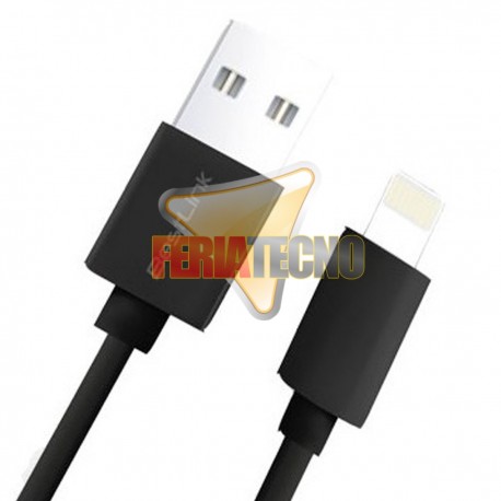 CABLE USB PARA IPHONE 5 / 6, IPOD, IPAD. NEGRO. 1 METRO. RC-129I