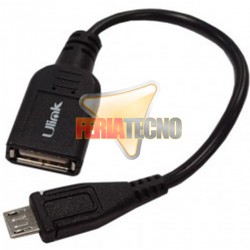 ADAPTADOR MICRO USB MACHO A USB HEMBRA, (OTG)