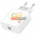 CARGADOR USB-C CORRIENTE 20W. BLANCO. CARGA RÁPIDA