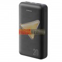 BATERIA EXTERNA POWERBANK, 20.000 MAH, COLOR NEGRO