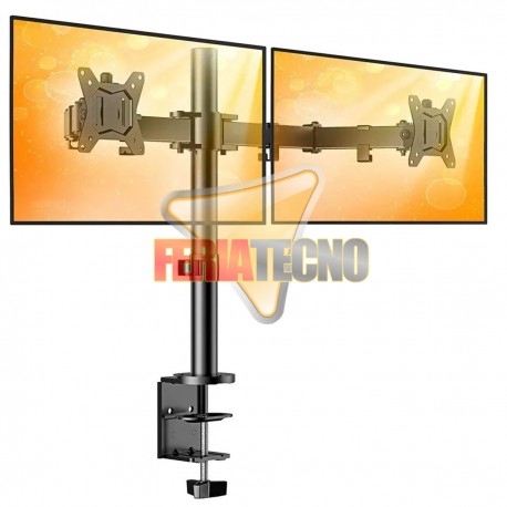 SOPORTE DE ESCRITORIO DOBLE LCD HASTA 32", TIPO PRENSA