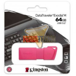 PENDRIVE 64 GB USB 3.2, KINGSTON ROSADO