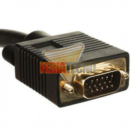 CABLE VGA 1,8 MTS. C/FERRITA, M/M, CONEC. BAÑO ORO