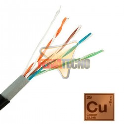 CABLE UTP CAT6 100 MTS, EXTERIOR 23 AWG, 100% COBRE. NEGRO