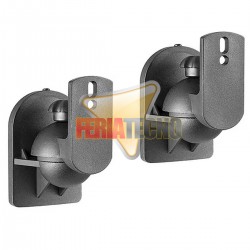 SOPORTE PARLANTE A MURO (2 UNI.), NEGRO. ATORNILLABLE