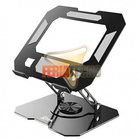 SOPORTE METALICO NOTEBOOK Y TABLET, GIRATORIO Y PLEGABLE