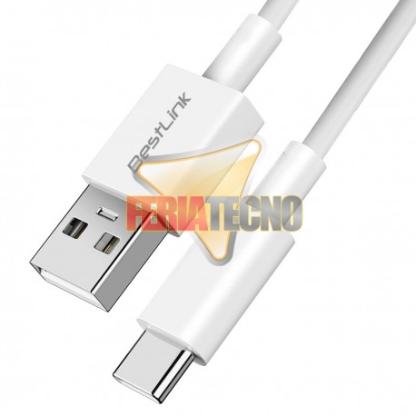 CABLE USB-C A USB, 1 METRO. CARGA RAPIDA Y SINCRONIZACIÓN. BLANCO