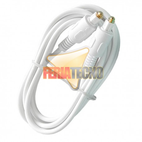 CABLE TOSLINK 1,8 MTS. AUDIO DIGITAL ÓPTICO, BLANCO