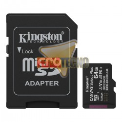 MEMORIA MICRO SD 64 GB CLASE 10+ADAPTADOR, CANVAS SELECT PLUS, KINGSTON