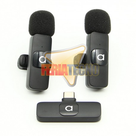 KIT MICROFONOS INALAMBRICOS BLUETOOTH, USB-C, DE SOLAPA.