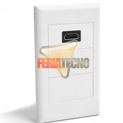 PLACA A MURO 1 PUERTO HDMI H/H 90°, TIPO COPLA