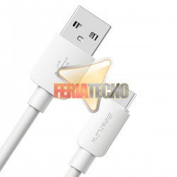 CABLE MICRO USB A USB 2 MTS. BLANCO. CARGA RAPIDA