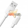 CABLE MICRO USB A USB 2 MTS. BLANCO. CARGA RAPIDA