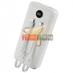 BATERIA EXTERNA POWERBANK, 20.000 MAH, CARGA RAPIDA, BLANCA.