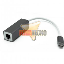 ADAPTADOR USB-C A RJ45 (RED, LAN), PLATEADO