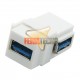 Modulo Keystone USB 3.0 A-A Hembra-Hembra Angulo 90° para Placa en Muro
