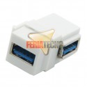 Modulo Keystone USB 3.0 A-A Hembra-Hembra Angulo 90° para Placa en Muro