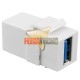 Modulo Keystone USB 3.0 A-A Hembra-Hembra Angulo 90° para Placa en Muro