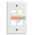 Placa de Muro 4 Módulos Libres Keystone Acero Blanca