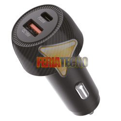 Cargador Dual USB-C + USB-A para Auto Carga Rápida 48W PD-QC