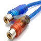 ADAPTADOR DE AUDIO RCA MACHO A 2 RCA HEMBRA